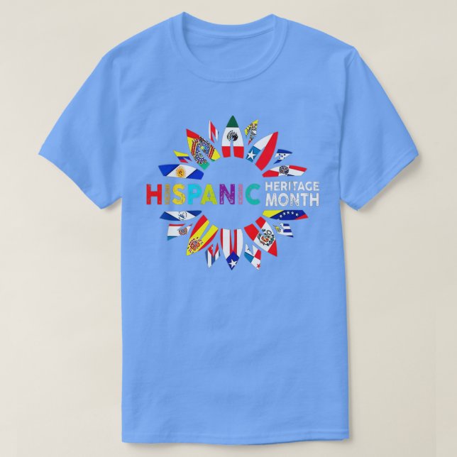 T-shirt Femmes Hommes National Hispanique Mois du patrimoi (Design devant)