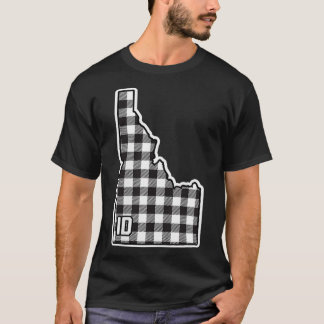 T-shirt Femmes Idaho En vichy Style Plaid À damiers ID Éta