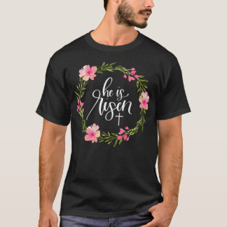 T-shirt Femmes Il Est Ressuscité Jésus chrétien Joyeux Pâq