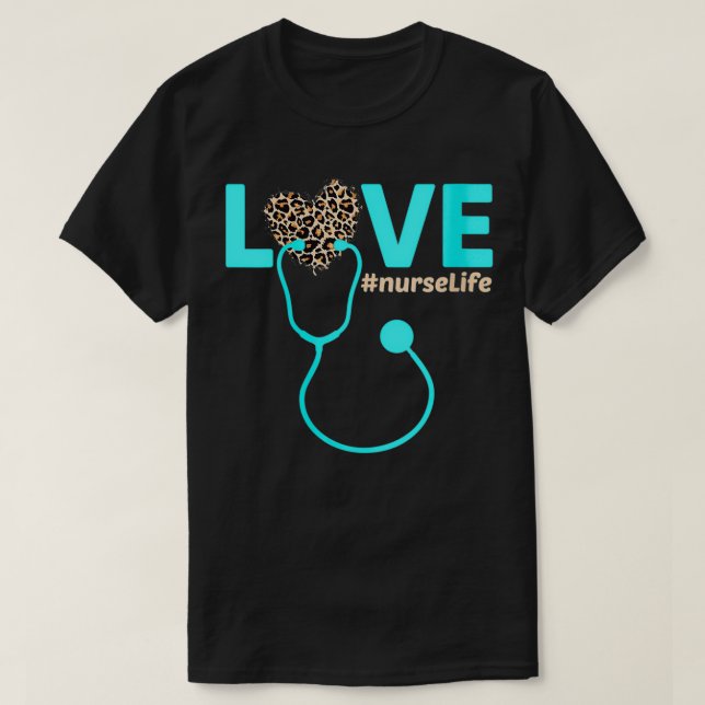 T-shirt Femmes Infirmière vie RN LPN CNA Santé Leopard Nu (Design devant)