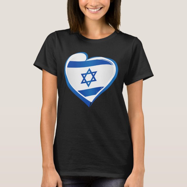 T-shirt FEMMES, Israël Drapeau Coeur (Devant)