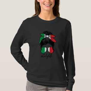 T-shirt Femmes Italie Vie Italienne Drapeau Fierté Girl mi