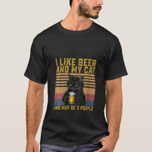 T-shirt Femmes J'Aime Bière Mon Chat Et Peut-Être 3 Person