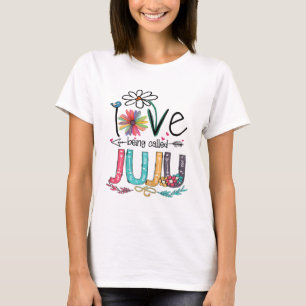 T-shirt Femmes J'Aime Être Appelée Juju Sunflower Mères