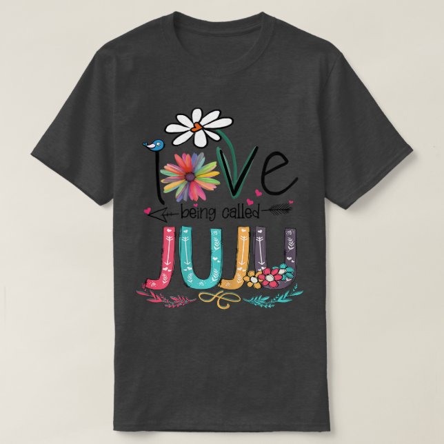 T-shirt Femmes J'Aime Être Appelée Juju Sunflower Mères (Design devant)