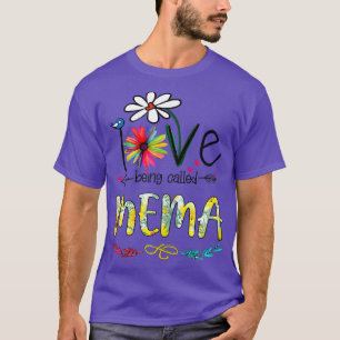 T-shirt Femmes J'Aime Être Appelée Mema Sunflower Mères