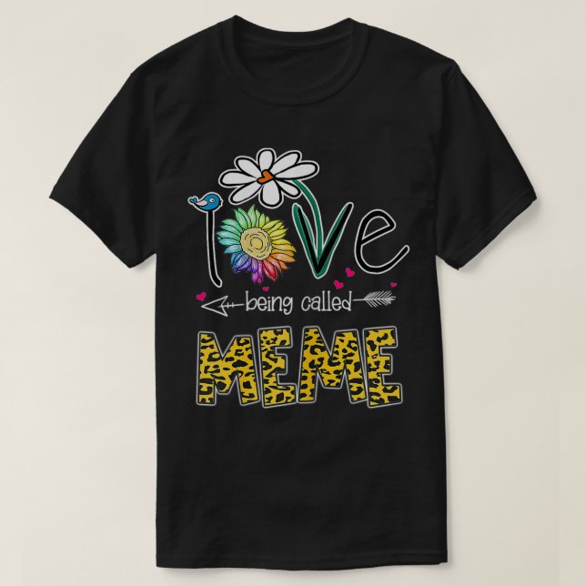 T-shirt Femmes J'Aime Être Appelée Mème Léopard Tournesol (Design devant)