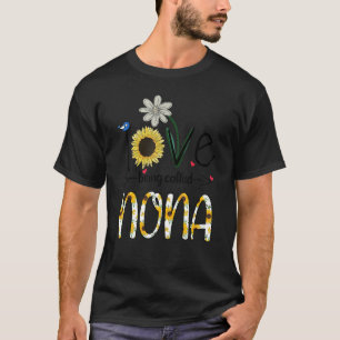 T-shirt Femmes J'Aime Être Appelée Nona Flower mignonne Mè