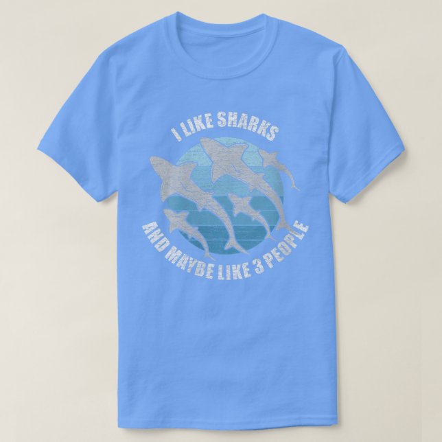 T-shirt Femmes J'Aime Les Requins Et Peut-Être 3 Personnes (Design devant)