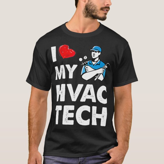 T-shirt Femmes J'aime Mon HVAC Tech Funny Technicien HVAC  (Devant)