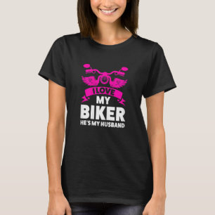 T-shirt Femmes J'aime mon vélo C'est ma moto de mari
