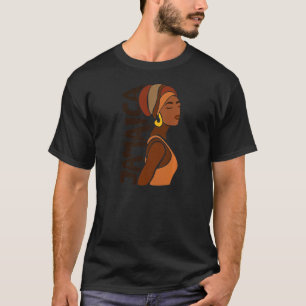 T-shirt Femmes Jamaïque Jamaïcaine Souvenir Caraïbes Noir 