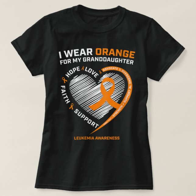 T-shirt Femmes Je Porte De L'Orange Pour Ma Petite-Fille L (Design devant)
