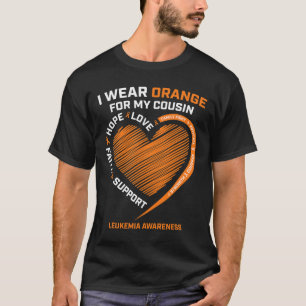 T-shirt Femmes Je Porte De L'Orange Pour Mon Cousin Leukem