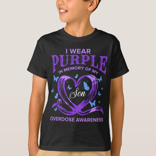 T-shirt Femmes Je Porte Du Violet Pour Mon Fils Sensibilis (Devant)