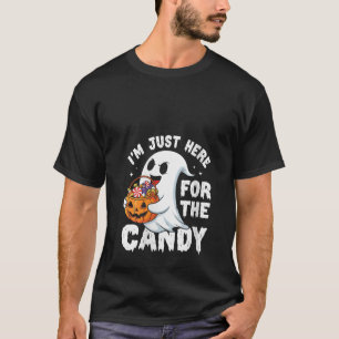 T-shirt Femmes Je Suis Ici Seulement pour Le Bonbon Hallow