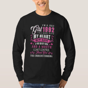 T-shirt Femmes Je suis Juillet Fille 1992 30e anniversaire