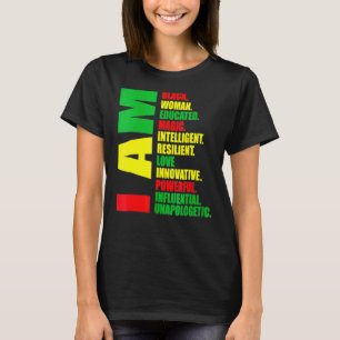 T-shirt Femmes Je Suis Noir Femme Éduquée Melanin Noir Son