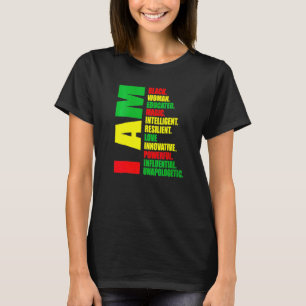 T-shirt Femmes Je Suis Noir Femme Éduquée Melanin Noir Son
