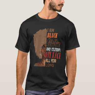 T-shirt Femmes Je Suis Noir Histoire Puissante Femme Noir
