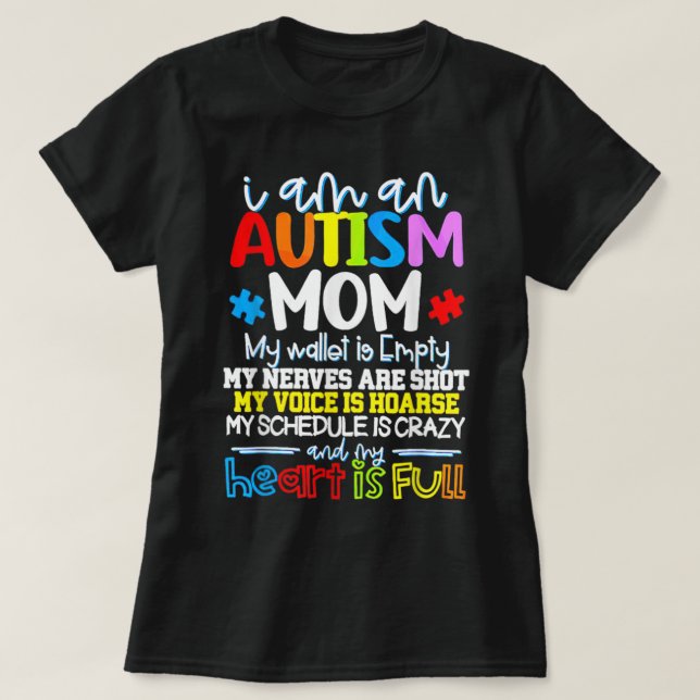 T-shirt Femmes Je Suis Un Autisme Maman Mon Portefeuille E (Design devant)