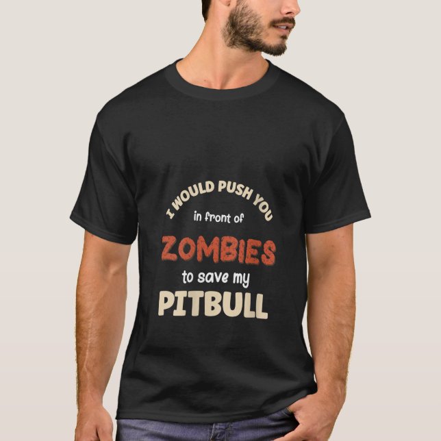 T-shirt Femmes Je Vous Poussais Devant Les Zombies Pour Me (Devant)