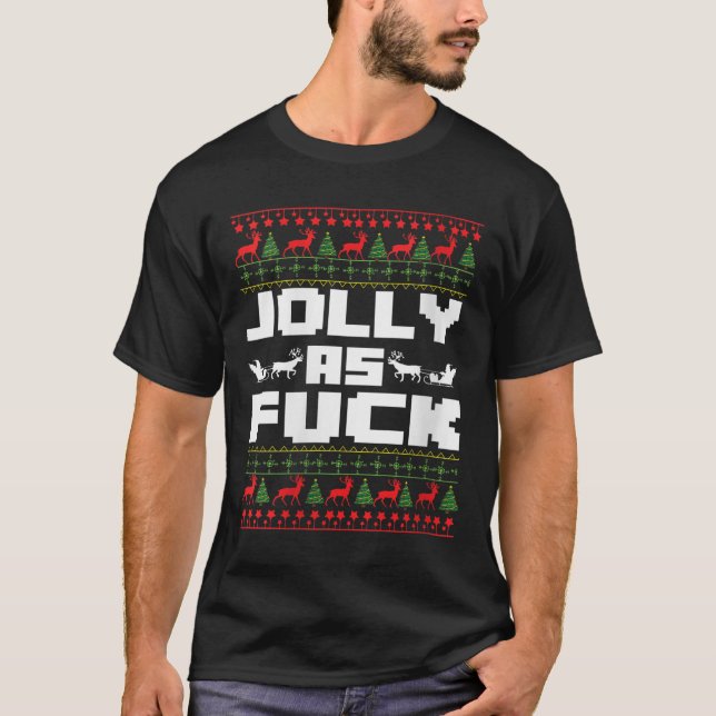 T-shirt Femmes joyeuses comme pour Noël drôle débauché jur (Devant)