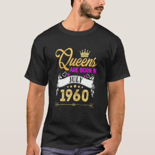 T-shirt Femmes Juillet 1960 62 Ans 62e Anniversaire Reine