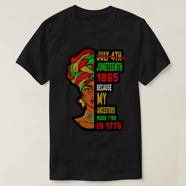 T-shirt Femmes Juillet 4 Juillet 1865 Présent pour l'Afriq (Design devant)