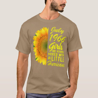 T-shirt Femmes Juillet Filles 1966 tournesol 56e anniversa