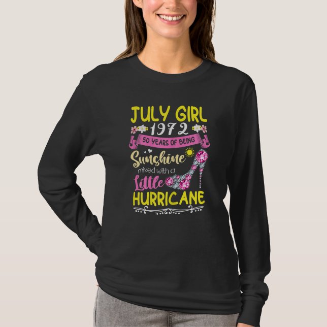 T-shirt Femmes Juillet Filles 1972 50 Ans Awesome Depuis (Devant)