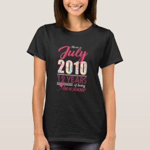 T-shirt Femmes Juillet Filles 2010 12e anniversaire 12 ans