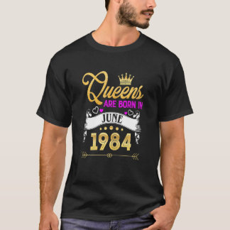 T-shirt Femmes Juin 1984 38 Ans 38e Anniversaire Reine