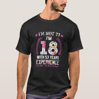 T-shirt Femmes Juin Filles 1950 71 Anniversaire 71 Anniver