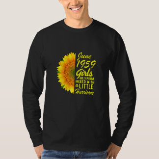 T-shirt Femmes Juin Filles 1959 tournesol 63e anniversaire