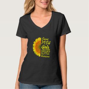 T-shirt Femmes Juin Filles 1984 tournesol 38e anniversaire