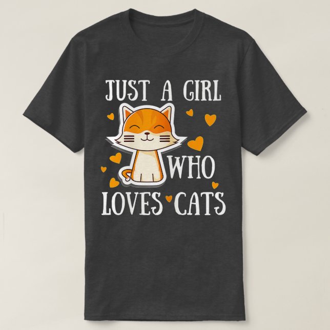 T-shirt Femmes Juste une fille qui aime les chats Funny Cu (Design devant)