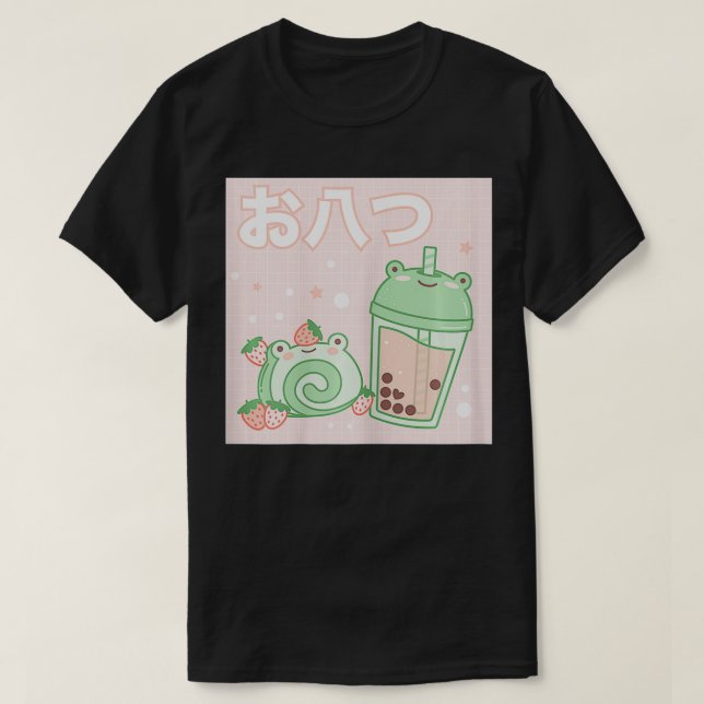 T-shirt Femmes Kawaii esthétique Cute Boba Milk Tea & Pail (Design devant)