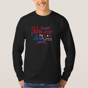 T-shirt Femmes Kiss Me Im Américain Juillet 4 Holiday Patr