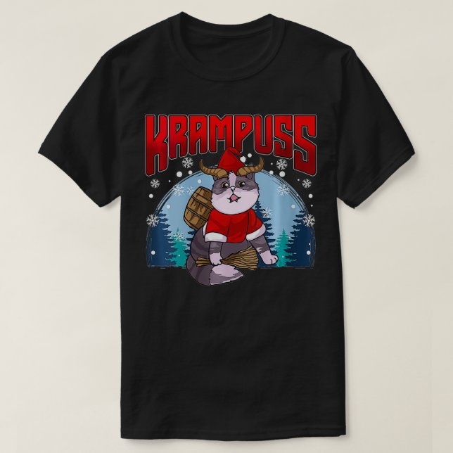 T-shirt Femmes Krampuss Drôle Krampus Cat AntiChristmas K (Design devant)