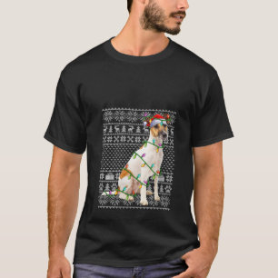 T-shirt FEMMES Laid Éclairage Noël Chapeau Fox Terrier Do