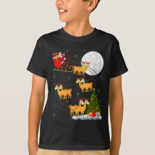 T-shirt Femmes Lama Alpaga Santa Traîneau Volant Drôle Mag