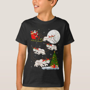 T-shirt Femmes Lar Ours Père Noël Traîneau Volant Drôle Ma