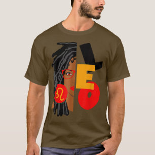 T-shirt Femmes Leo Girl Afro Locs Girl Zodiac Signes naiss
