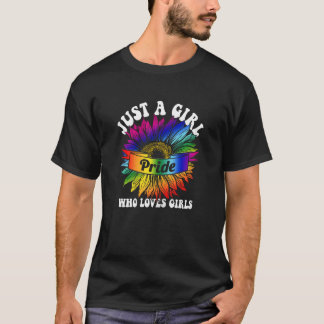 T-shirt FEMMES LGBT Drapeau Gay pride Mois JUSTE UNE FILLE