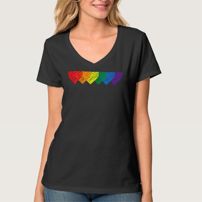 T-shirt Femmes Lgbt Rainbow Heart Lgbtqia Gay (Devant)