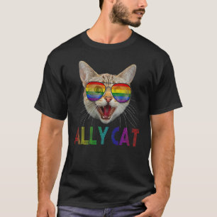 T-shirt Femmes LGBTQ Ally Chat Gay pride Arc-en-ciel Chat 