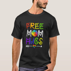 T-shirt Femmes Libérez Maman Hugs Daisy Rainbow Heart Lgbt