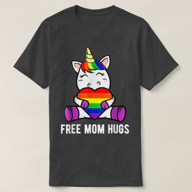 T-shirt Femmes Libérez Maman Hugs Funny Unicorn Gay LGBT P (Design devant)
