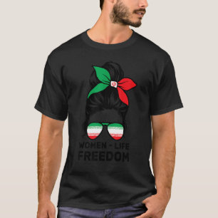 T-shirt Femmes Liberté Libre Iran Messy Bun Iran Fla